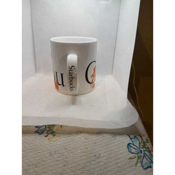 Starbucks 2005 Guanajuato City Collector Mug White & Orange Ceramic 14 Oz - Picture 5 of 8